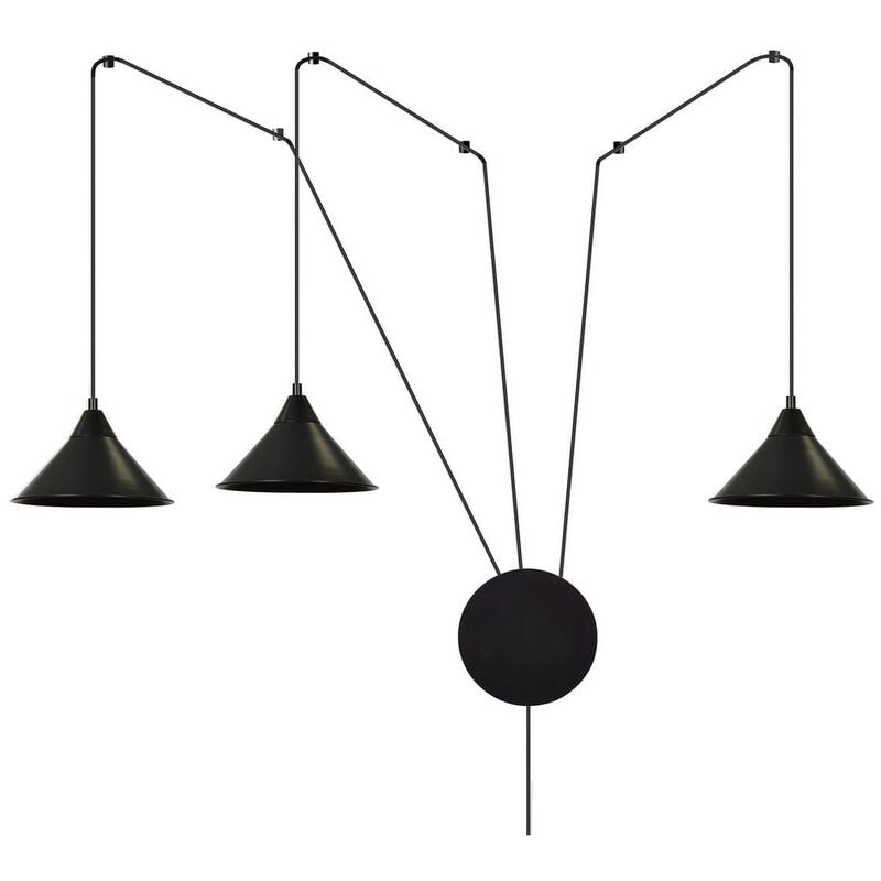 Image of Emibig Lighting - Emibig abramo Plafoniera a sospensione nera 3x E27
