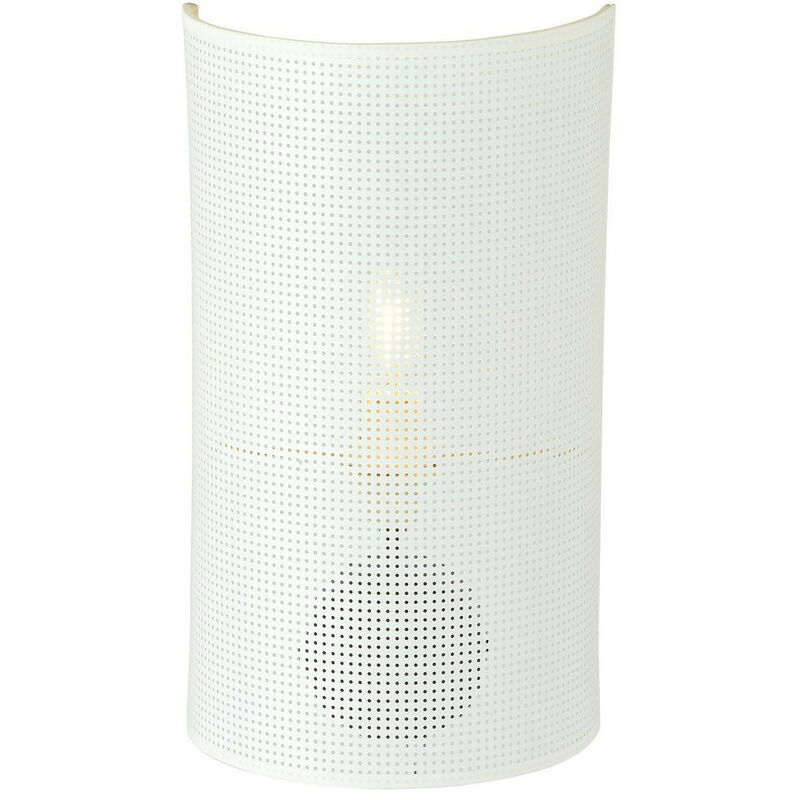 Image of Emibig Lighting - Emibig aston Lampada da parete nera con paralume con paralumi in tessuto bianco, oro, 1x E14