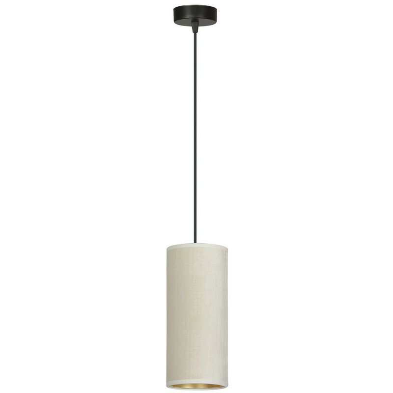 Image of Emibig Lighting - Emibig bente Plafoniera a sospensione sottile nera con paralumi in tessuto bianco, 1x E14