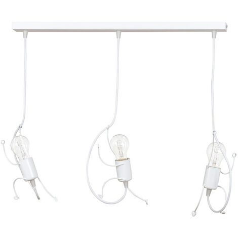 Emibig BOBI Plafonnier suspendu barre blanche 3x E27