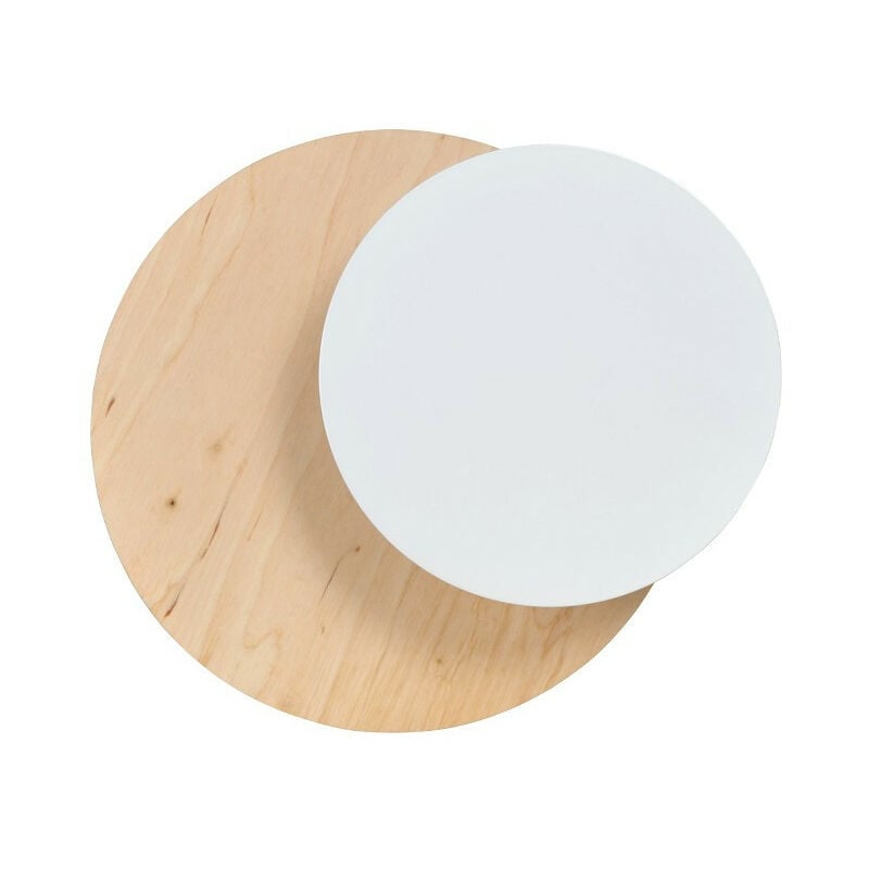 Emibig Lighting - Emibig circle Bois, Applique murale affleurante blanche 1x G9