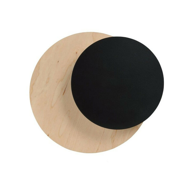 Emibig Lighting - Emibig circle Bois, Applique murale affleurante noire 1x G9