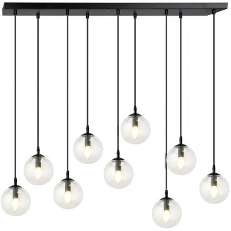 Emibig COSMO lampadario 9xE14 vetro trasparente nero