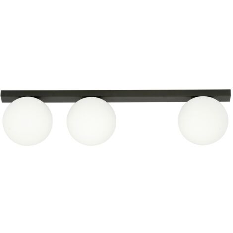 Emibig FIT plafoniera 3 luci E14 nera/opal 70cm metallo