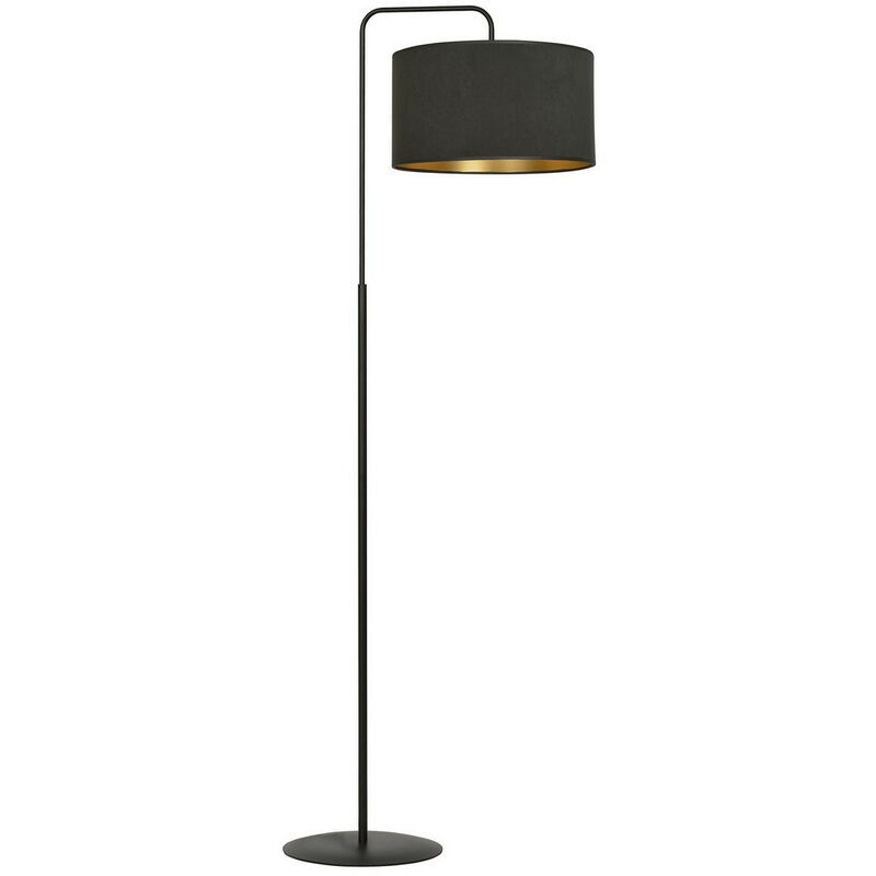 Image of Emibig Lighting - Emibig hilde Lampada da terra nera con paralume con paralumi in tessuto nero, 1x E27