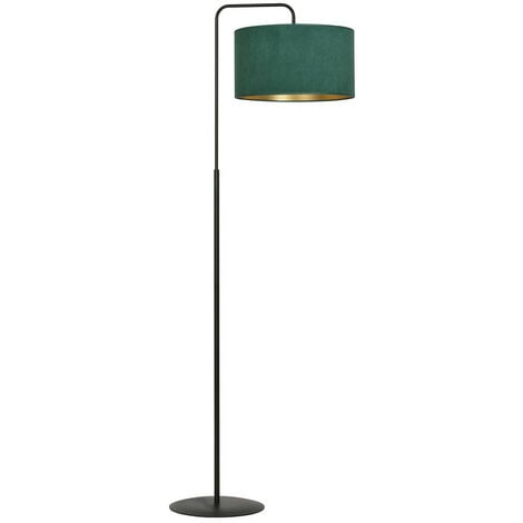 Emibig HILDE Schwarze Stehlampe mit Schirm mit grünen Stoffschirmen, 1x E27