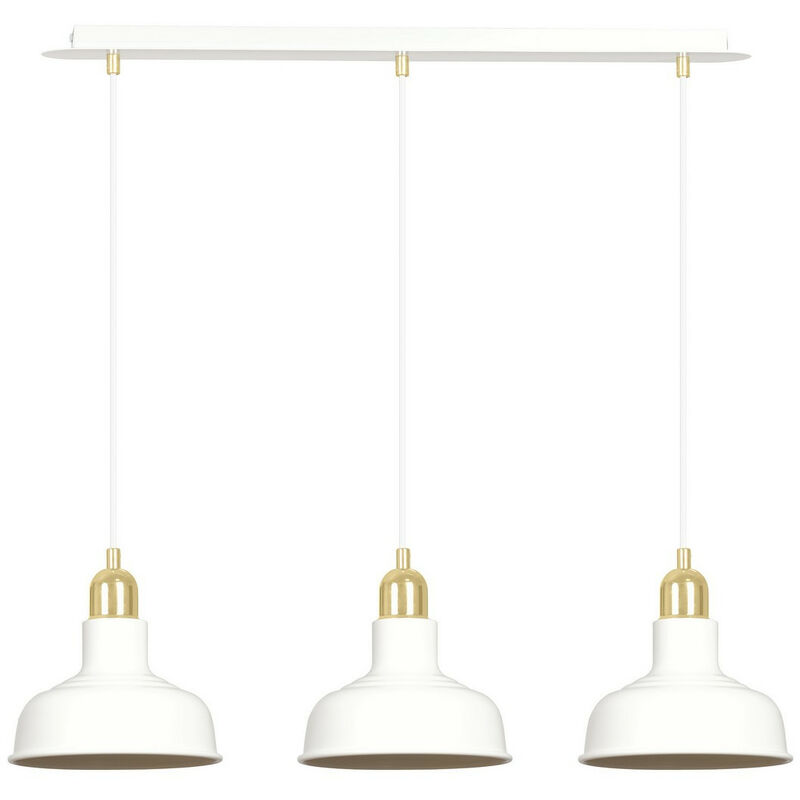 Emibig ibor Plafonnier suspendu barre blanche 3x E27