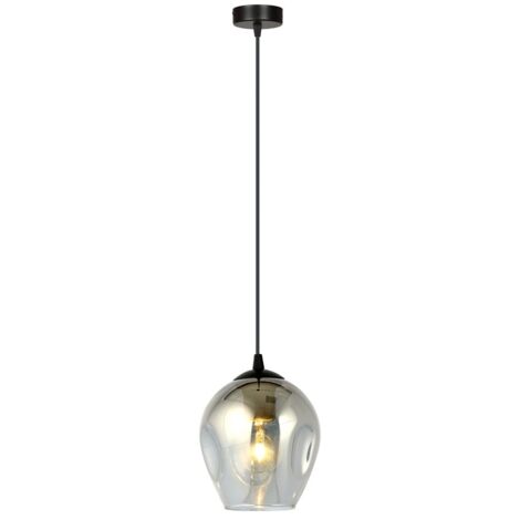 Emibig ISTAR lampada a sospensione nera vetro grafite E27 Ø14cm