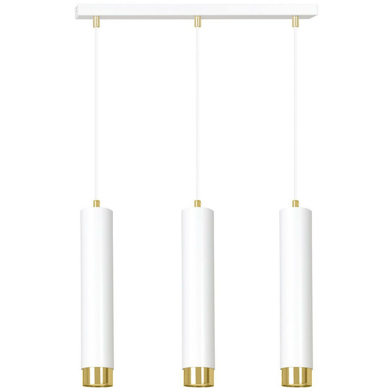 Emibig Lighting - Emibig kibo Plafonnier Suspension Barre Blanc/Or 3x GU10