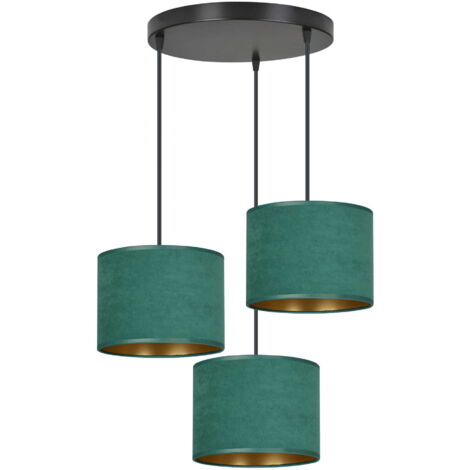 Emibig lampadario Hilde Premium 3 luci E27 verde nero oro