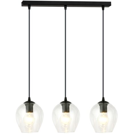 Emibig lampadario ISTAR 3 3xE27 vetro trasparente nero