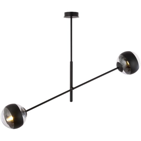 Emibig Linear lampada sospensione 2xE14 nero vetro 102cm