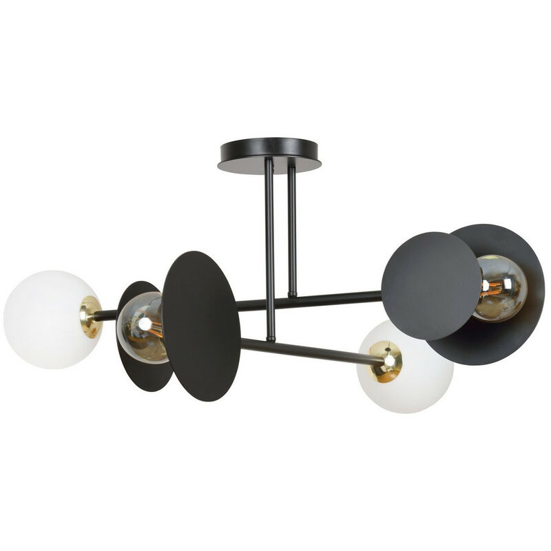 Emibig minerva Lampada semi-incasso globo nero con...