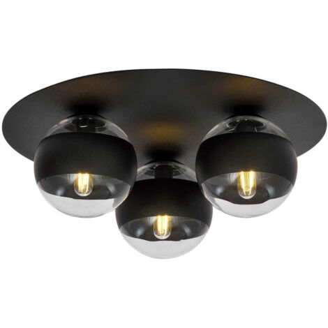 Emibig plafoniera Solar 3 luci E14 nero trasparente