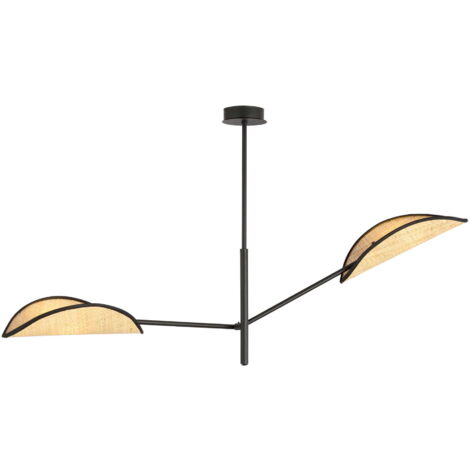 Emibig plafoniera VENE 2 in rattan nero E14 x2 102cm
