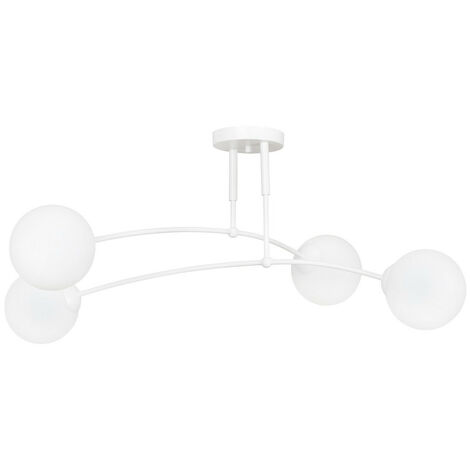 Emibig PREGOS Weiße Kugel-Deckenleuchte mit weißen Glasschirmen, 4x E14