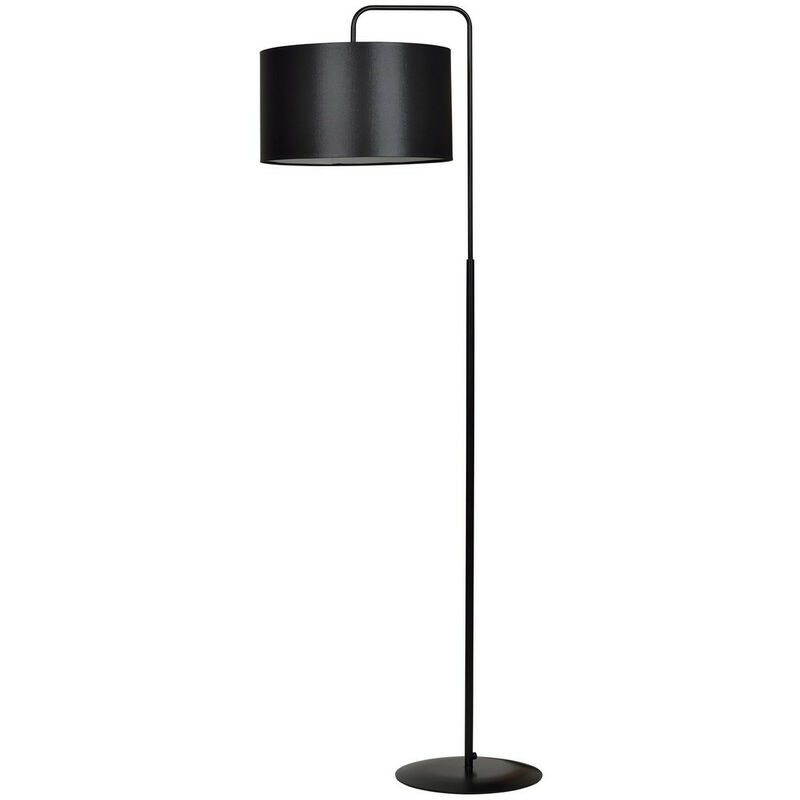Image of Emibig Lighting - Emibig trapo Lampada da terra nera con paralume con paralumi in tessuto nero, 1x E27