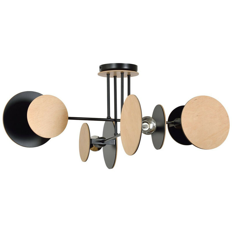 Emibig zita Luce semi-incasso nera 4x E27