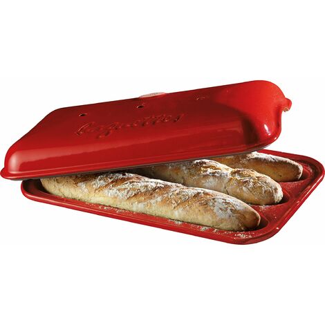 Emile Henry EH349506 Baguettes Stampo con Imballaggio Rinforzato, Marsala