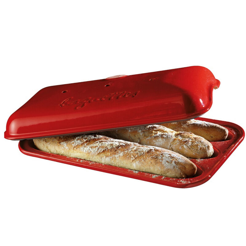 Emile Henry Burgundy 39.5 x 23cm Baguette Baker