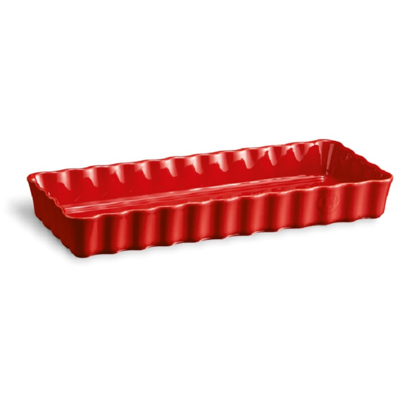 Emile Henry Burgundy 36 x 15cm Narrow Rectangular Tart Dish