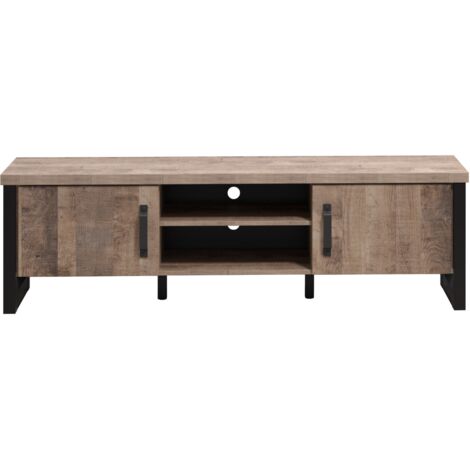 Emile TV Tisch 2 Türen, 2 Fächer, EicheTabak dekor.