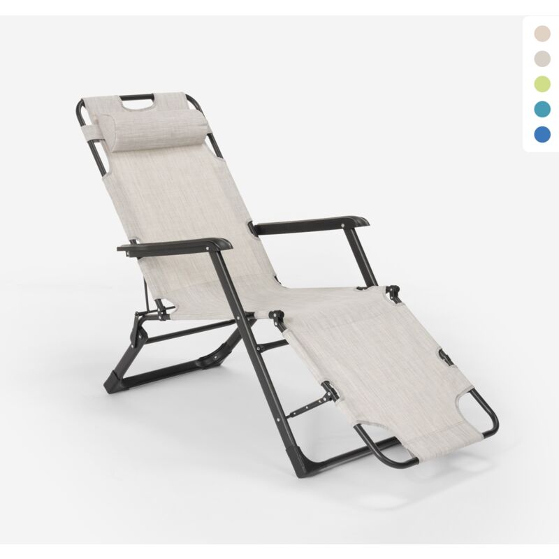 

Emily Lux tumbona plegable de playa y jardín multiposición Zero Gravity | Gris