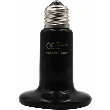 Emisor de calor infrarrojo de cerámica para mascotas, animal pequeño, reptil, tortuga, serpiente, gato, perro para lámpara de calefacción de invierno, 200 W