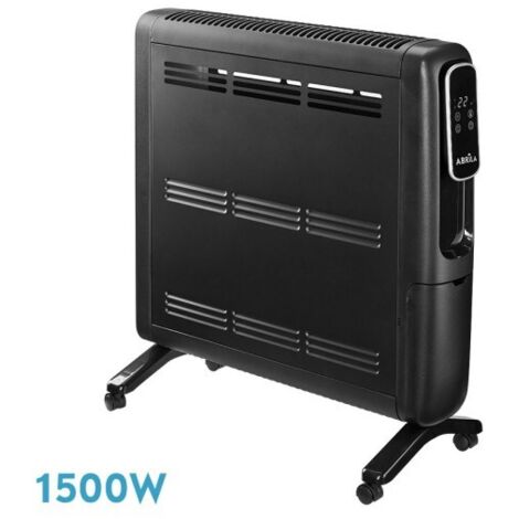 Emisor Termico Aluminio Alpino 1500w Negro 2pot Display C/remoto,antivuelco,temp.reg.61,8x51x25,5cm