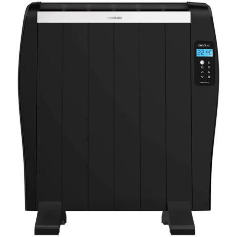 Emisor térmico con 6 elementos y 900 W, pantalla LCD, mando a distancia, temporizador programable, selección de temperatura, cobertura de 10 m² y máxima seguridad.