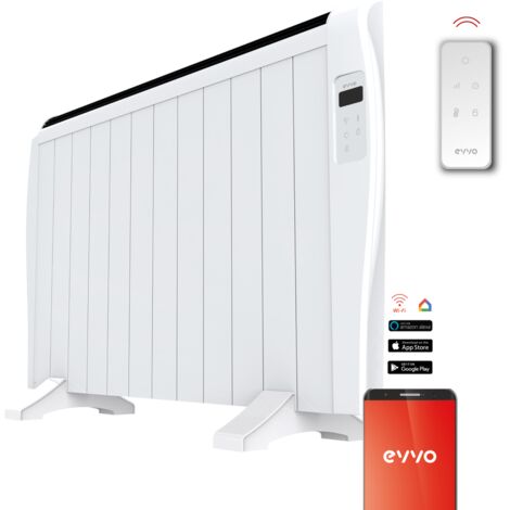 Emisor Térmico EVVO C12 Blanco, 2.000W, 12 elementos, Wifi, Control remoto, Temporizador