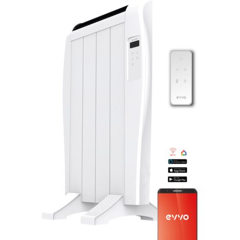 Emisor Térmico EVVO C4 Blanco, 600W, 4 elementos, Wifi, Control remoto, Temporizador