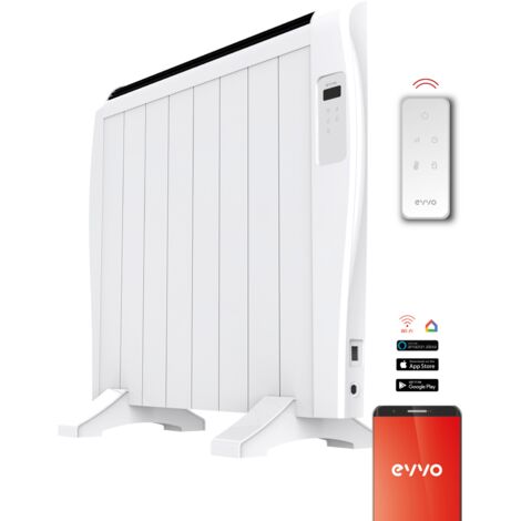 Emisor Térmico EVVO C8 Blanco, 1.200W, 8 elementos, Wifi, Control remoto, Temporizador