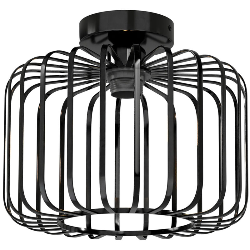 Emitto Ceiling Light Industrial Chandelier Metal Pendant Lamp Bedroom E27 Black