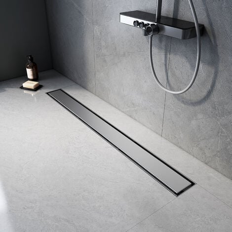 EMKE 2-in-1 Tile Insert Linear Floor Shower Drain Stainless Steel Channel Drain Quick Drainage, 700mm