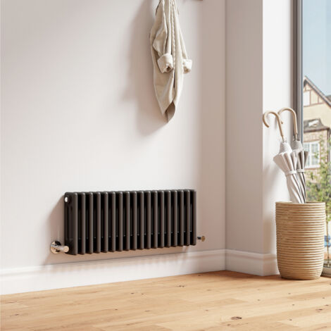 EMKE Anthracite Designer Radiator Traditional Triple Horizontal Cast Iron Radiator 300x830mm