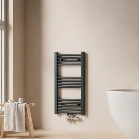 EMKE 75x40cm Handtuchheizkörper Horizontal Heizkörper Röhrenheizkörper Anthrazit 244W