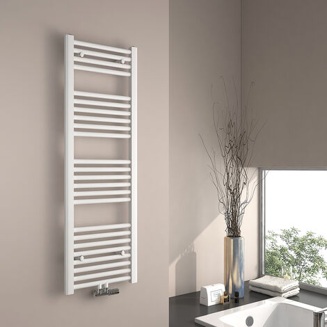 EMKE Badheizkörper Handtuchtrockner Handtuchwärmer 40x120cm 458 Watt Weiß Bad-Heizkörper Mittelanschluss