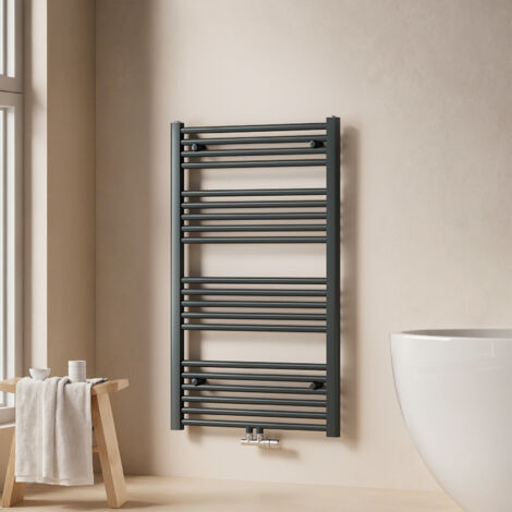 EMKE Badheizkörper Handtuchtrockner Handtuchwärmer 60x100cm 520 Watt Anthrazit Bad-Heizkörper Mittelanschluss