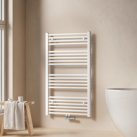 EMKE Badheizkörper Handtuchtrockner Handtuchwärmer 60x100cm 520 Watt Weiß Bad-Heizkörper Mittelanschluss