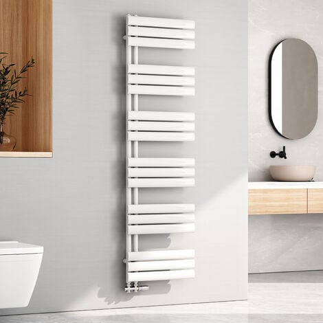 EMKE Badheizkörper Rohrheizkörper Oval Röhren Handtuchtrockner Badheizkörper 1740x500 mm Heizkörper Bad Weiß 678 Watt