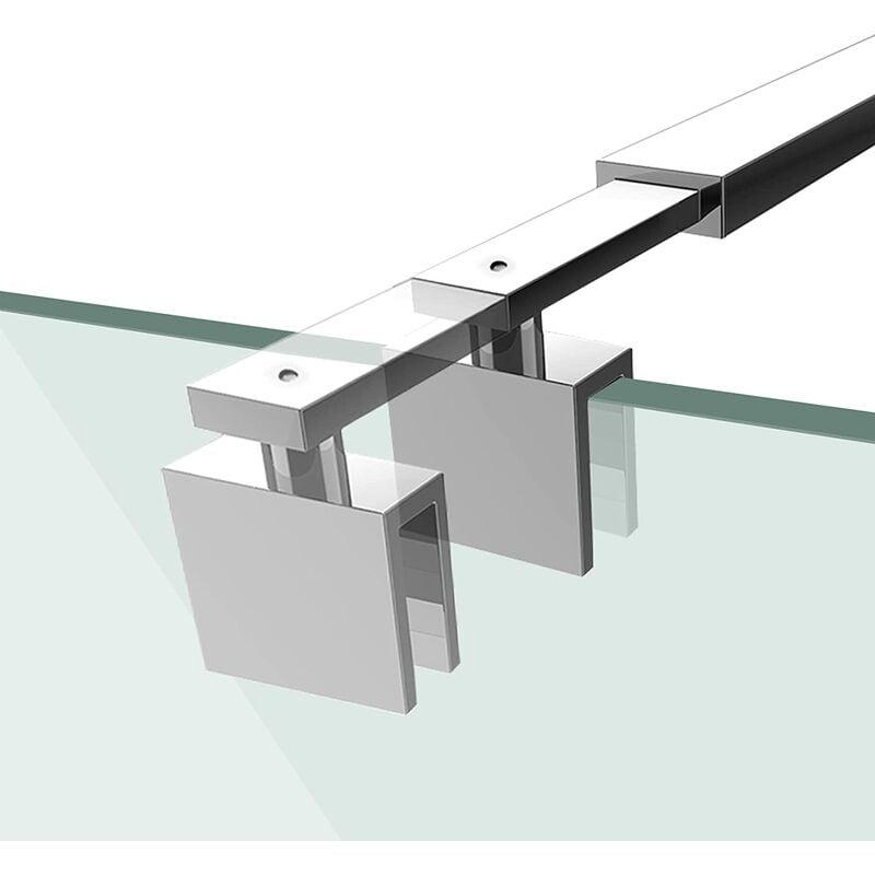 Barre de fixation pour douche à l'italienne 700-1200mm, barre de stabilisation réglable pour verre 8-10mm - Emke