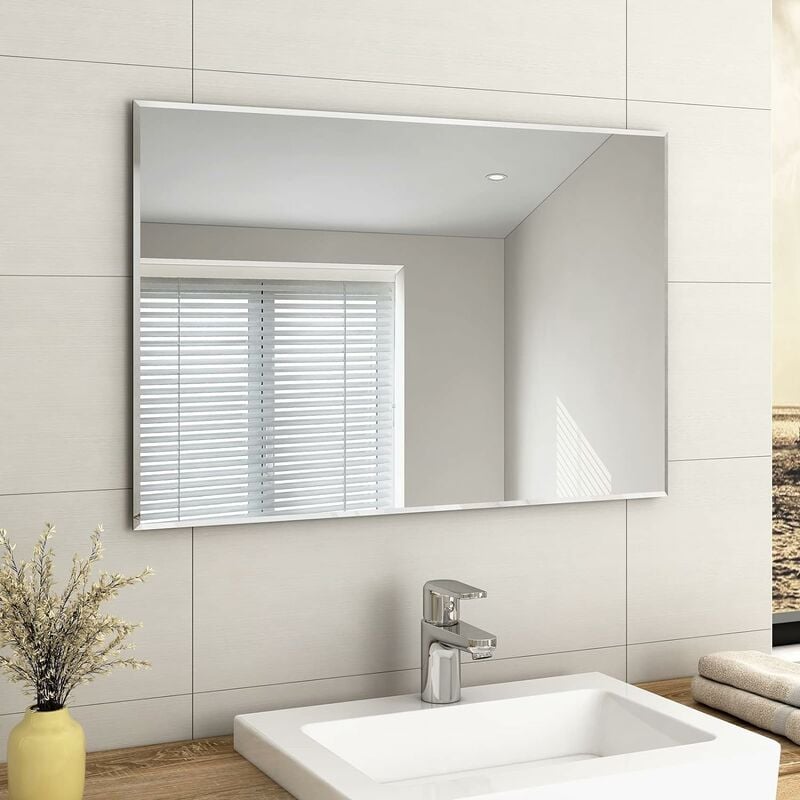 Emke - Bathroom Mirror Frameless Wall Mounted Mirror 900x600mm