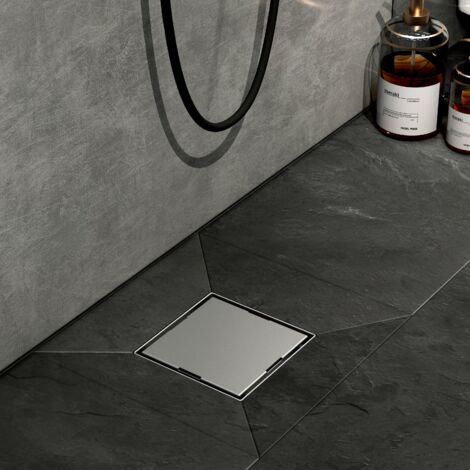 Emke – Caniveau de douche inox 15mm – Siphon avec filtre à cheveux – Drainage rapide 30L/min – Arrêt des odeurs – Pieds réglables