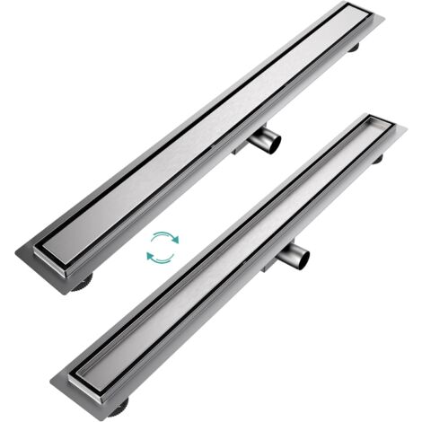 EMKE Caniveau de douche en acier inoxydable, ensemble complet, siphon de sol, siphon de douche