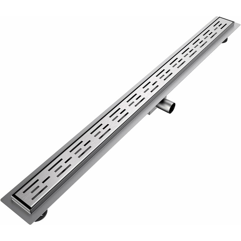 Emke - Caniveau de douche en acier inoxydable siphon de douche avec arrêt des odeurs et bonde de bord de crépine, caniveau de douche drain de sol,