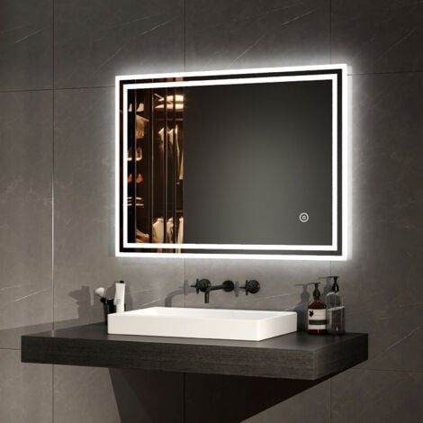 LUVODI Espejo Baño con Luz Led Ovalado 120 x 60 cm Espejos de Baño Antivaho  con Luz Retroiluminado Regulable Espejo Moderno Inteligente con