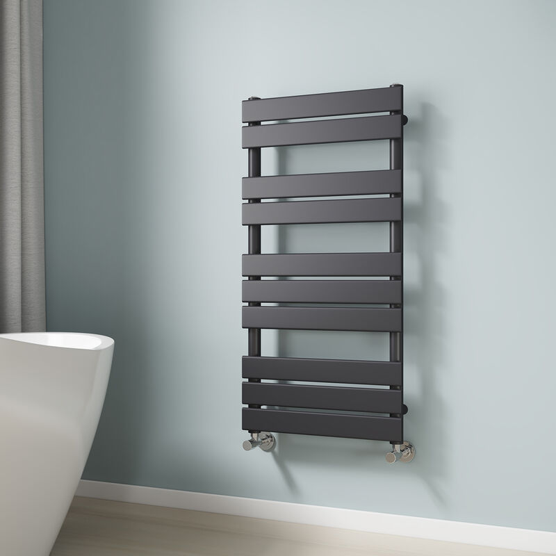 Emke - Flat Panel Heated Towel Rail Bathroom Anthracite Central Heating Rad Radiator Ladder Radiator Warmer 1000x500mm