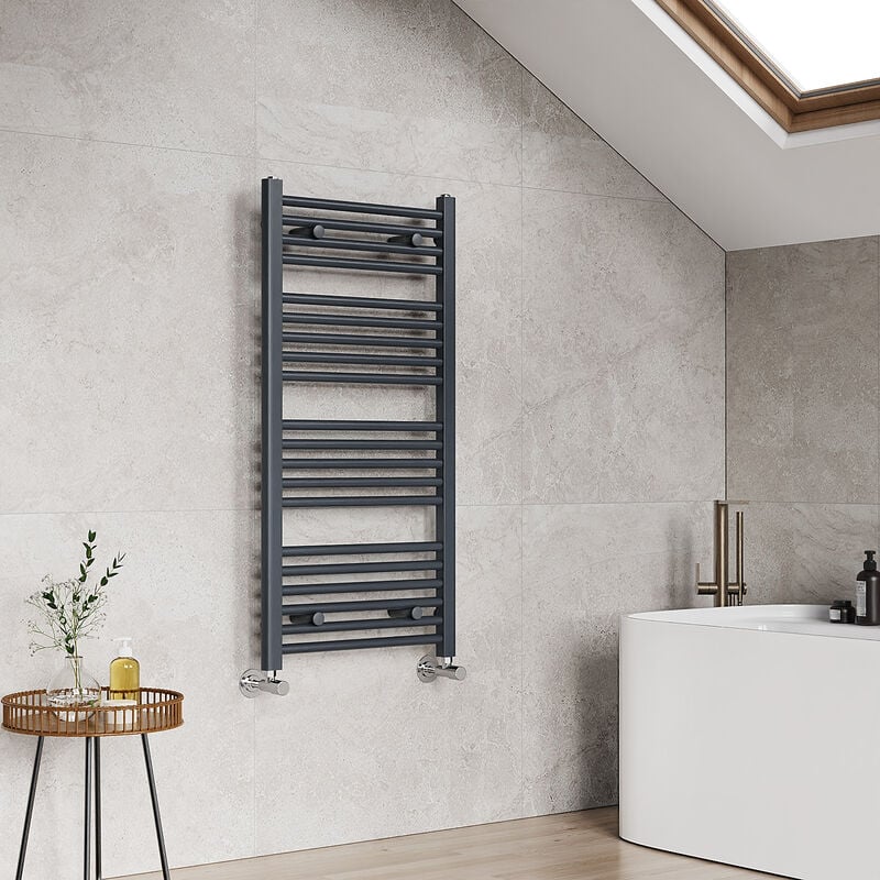 Central Heating Towel Rails Heated Towel Rail Bathroom Radiator Warmer 1000x500mm, Anthracite - Emke