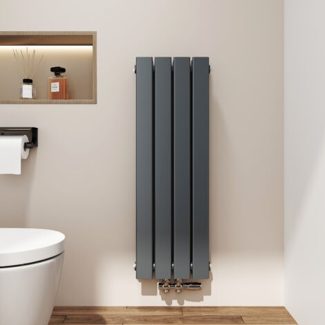 EMKE Heizkörper 900x 300 mm Badheizkörper Paneelheizkörper Kompaktheizkörper , Doppellagig Heizkörper Bad Design Heizkörper Mittelanschluss 446W Anthrazit